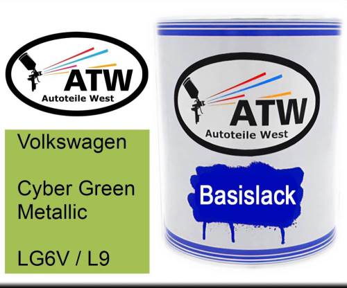 Volkswagen, Cyber Green Metallic, LG6V / L9: 1L Lackdose, von ATW Autoteile West.